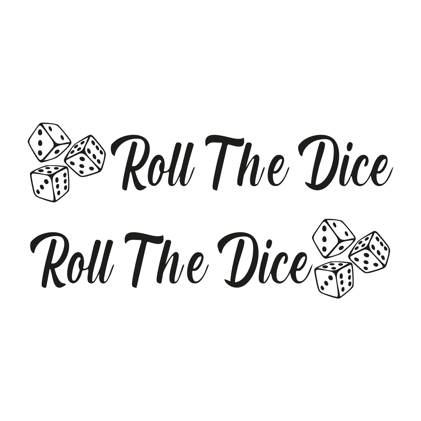 Roll the dice zijraam sticker