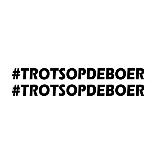 #Trotsopdeboer zijraam sticker