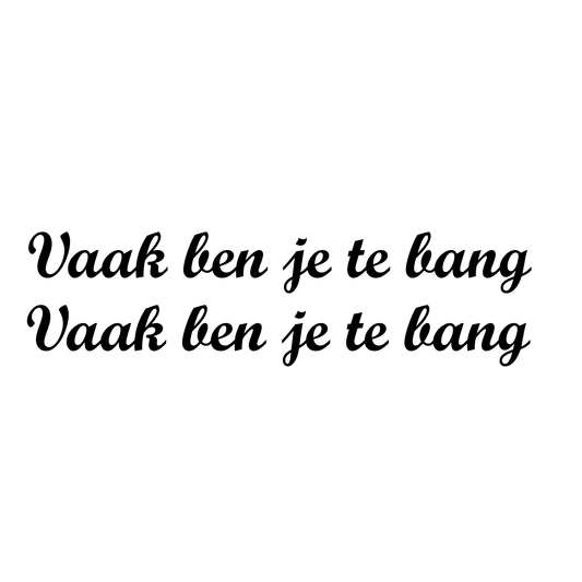 Vaak ben je te bang zijraam sticker